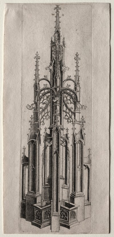 Design for en gotisk fontene, ca. 1470. av Master W with the Key