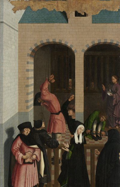 De syv barmhjertighetsverkene Panel av en polyptyk med de syv barmhjertighetens verk: Trøst fangene av Master of Alkmaar