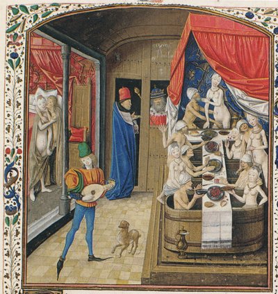 Et badehus. Fra fakta og ordtak fra minnene av Valerius Maximus, ca 1470 av Master of Anthony of Burgundy