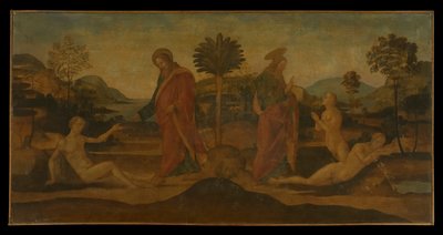 Skapelsen av Adam og Eva av Master of Apollo and Daphne