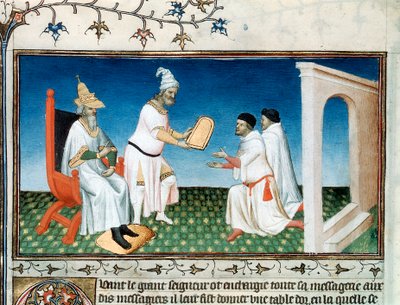 Kublai Khan gir poloene passet deres, c1280s, tidlig på 1400-tallet. av Master of Boucicaut