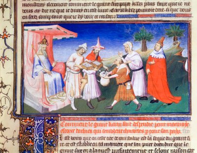 Kublai Khan som betaler for kjøp, c1280-tallet, tidlig på 1400-tallet av Master of Boucicaut