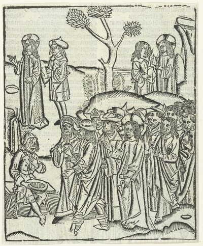 Kristus helbreder den blinde Bartimeus av Master of Delft (attributed to)