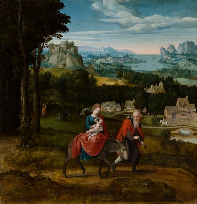 The Flight into Egypt, ca 1530-1535 (olje på panel) av Master of Female Half Lengths