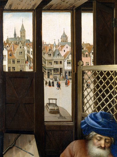 Annunciation Triptych (Merode altertavle), ca. 1427-32 (olje på eik) av Master of Flémalle