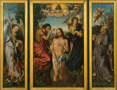 Triptych of the Baptism of Christ - Mester av Frankfurt (1460-ca. 1533) - ca. 1510 - Olje på tre - 169x213,5 - Museu Nacional d