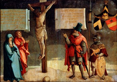 Korsfestelse med givere, 1500-tallet. av Master of Messkirch