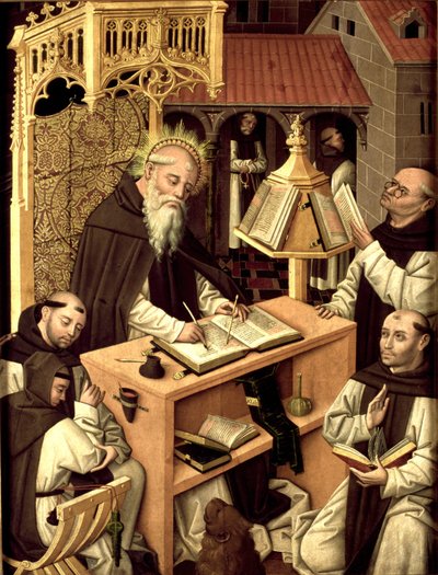 Saint Hieronymus i scriptoriet, ca 1485 av Master of Monasterio de Santa María