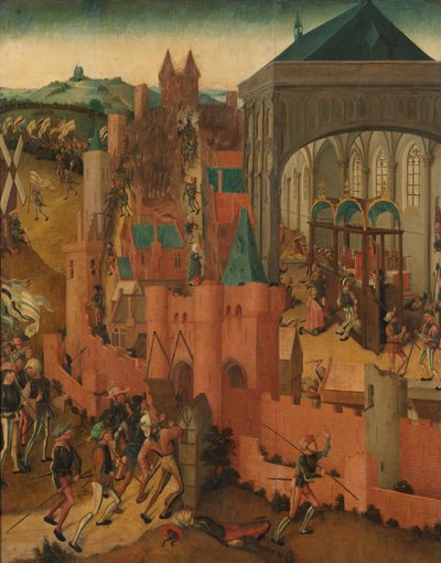 Beleiringen av Rhenen Erobringen av Rhenen av Jan II av Cleves i 1499 av Master of Rhenen