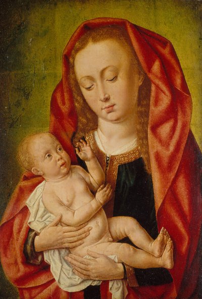 Jomfru og barn med en øyenstikker, ca. 1500. av Master of Saint Gilles