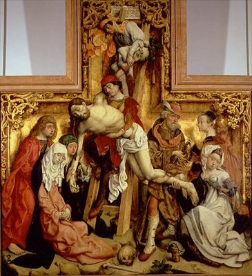 Nedstigningen fra korset (olje på panel) av Master of St. Bartholemew