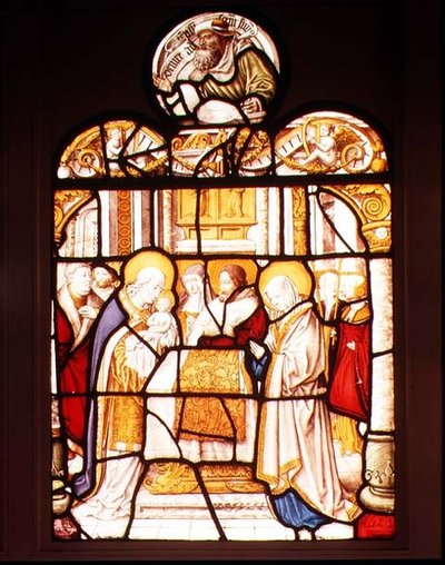 Presentasjonen i tempelet; vindu fra cistercienserklosteret i Mariawald, Eifel av Master of St. Severin
