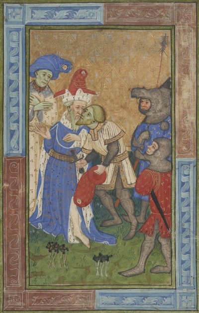Attentatscene Ms B.11.7, ca. 1420 (tempera, sølv og gullmaling på pergament) av Master of Trinity College