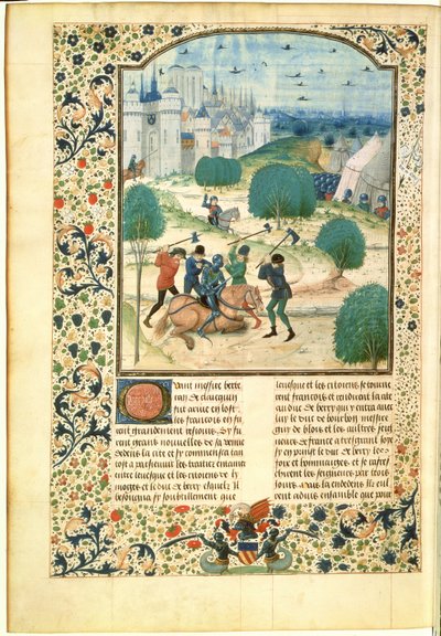 MS Fr 87 miniatyr fra bind II av Chronicle of England skrevet av Jean de Wavrin, Lord of Forestel (d.c.1475) (vellum) av Master of Wavrin