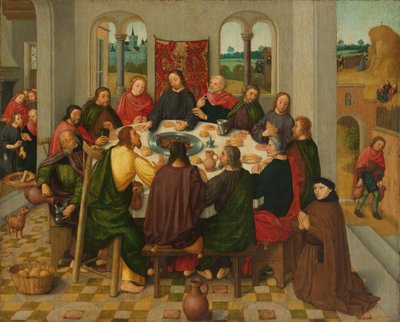 Siste nattverd, ca. 1485-1500 (olje på panel) av Master of the Amsterdam Death of the Virgin
