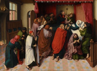 Jomfruens død, ca. 1500 (olje på panel) av Master of the Amsterdam Death of the Virgin