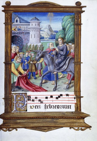 Inntoget i Jerusalem av Master of the Anglo Hours