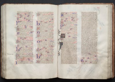 The Gotha Missal: Fol. 106v, tekst, ca. 1375. av Master of the Boqueteaux