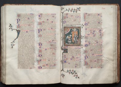 The Gotha Missal: Fol. 109v, tekst, ca. 1375. av Master of the Boqueteaux