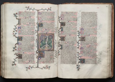 The Gotha Missal: Fol. 117v, St. Peter bundet opp ned til kors, ca. 1375. av Master of the Boqueteaux