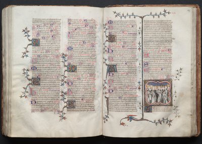 The Gotha Missal: Fol. 126v, tekst, ca. 1375. av Master of the Boqueteaux
