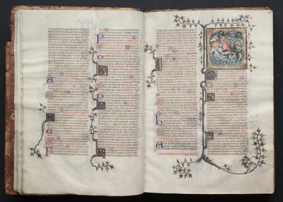 The Gotha Missal: Fol. 15v, tekst , ca. 1375. av Master of the Boqueteaux