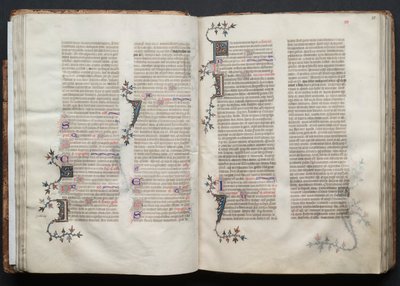 The Gotha Missal: Fol. 34v, tekst, ca. 1375. av Master of the Boqueteaux