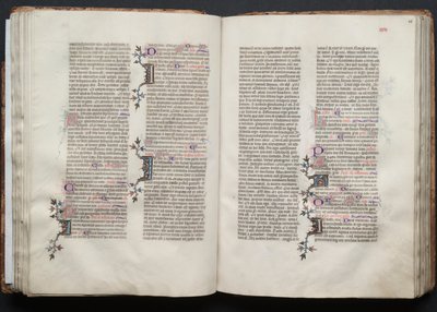 The Gotha Missal: Fol. 45v, tekst, ca. 1375. av Master of the Boqueteaux