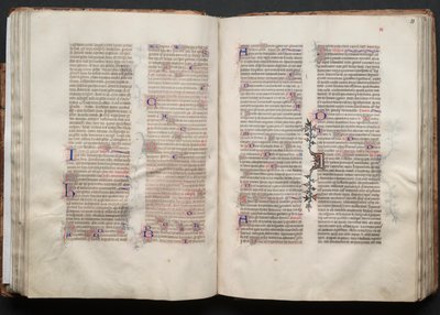 The Gotha Missal: Fol. 50v, tekst, ca. 1375. av Master of the Boqueteaux