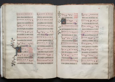 The Gotha Missal: Fol. 59r, tekst, ca. 1375. av Master of the Boqueteaux