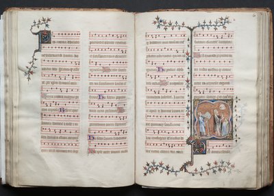 The Gotha Missal: Fol. 60v, tekst, ca. 1375. av Master of the Boqueteaux