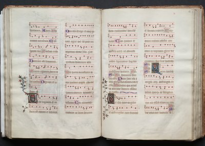 The Gotha Missal: Fol. 61v, tekst, ca. 1375. av Master of the Boqueteaux