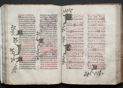 The Gotha Missal: Fol. 67r, tekst, ca. 1375. av Master of the Boqueteaux