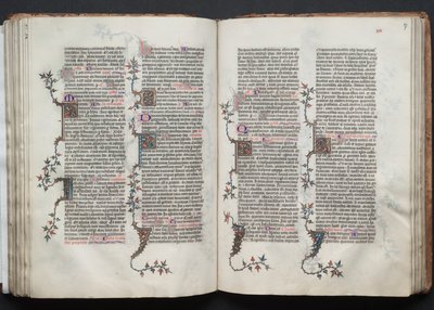 The Gotha Missal: Fol. 86v, tekst, ca. 1375. av Master of the Boqueteaux