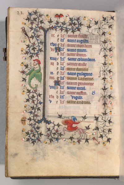 Timer for Karl den adelige, konge av Navarra 1361-1425: fol. 11v, november, ca. 1405. av Master of the Brussels Initials and Associates
