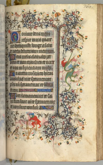 Timer for Karl den adelige, konge av Navarra 1361-1425: fol. 180r, tekst, ca. 1405. av Master of the Brussels Initials and Associates