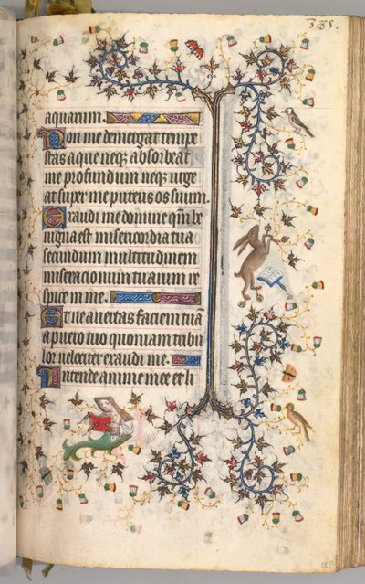 Timer for Karl den adelige, konge av Navarra 1361-1425: fol. 188r, tekst, ca. 1405. av Master of the Brussels Initials and Associates
