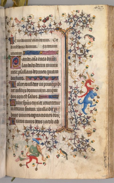 Timer for Karl den adelige, konge av Navarra 1361-1425: fol. 208r, tekst, ca. 1405. av Master of the Brussels Initials and Associates