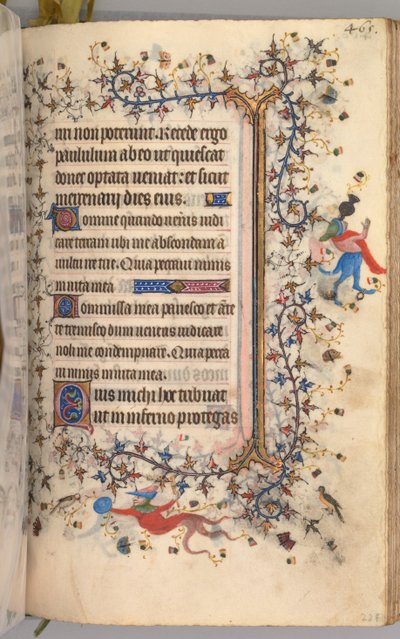 Timer for Karl den adelige, konge av Navarra 1361-1425: fol. 227r, tekst, ca. 1405. av Master of the Brussels Initials and Associates