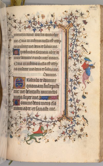 Timer for Karl den adelige, konge av Navarra 1361-1425: fol. 228r, tekst, ca. 1405. av Master of the Brussels Initials and Associates