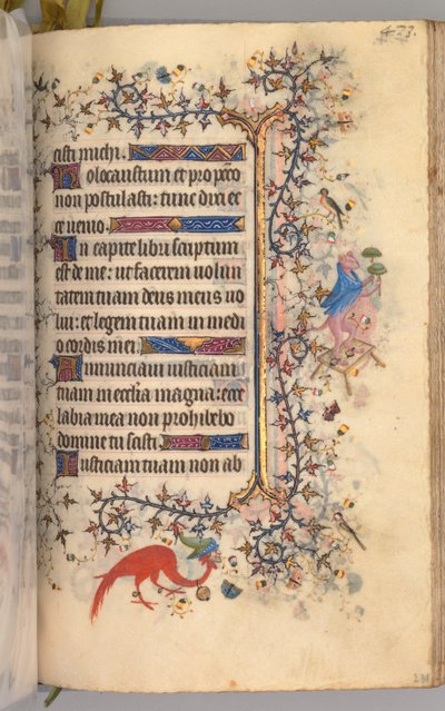 Timer for Karl den adelige, konge av Navarra 1361-1425: fol. 231r, tekst, ca. 1405. av Master of the Brussels Initials and Associates