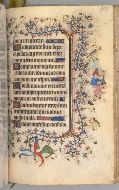 Timer for Karl den adelige, konge av Navarra 1361-1425: fol. 232r, tekst, ca. 1405. av Master of the Brussels Initials and Associates