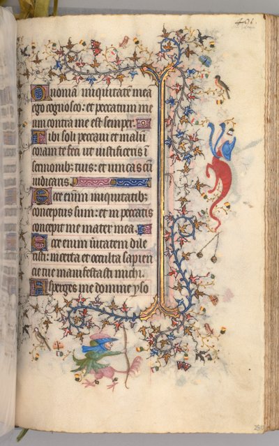 Timer for Karl den adelige, konge av Navarra 1361-1425: fol. 240r, tekst, ca. 1405. av Master of the Brussels Initials and Associates