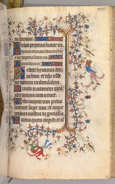 Timer for Karl den adelige, konge av Navarra 1361-1425: fol. 242r, tekst, ca. 1405. av Master of the Brussels Initials and Associates