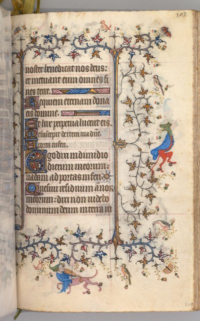 Timer for Karl den adelige, konge av Navarra 1361-1425: fol. 246r, tekst, ca. 1405. av Master of the Brussels Initials and Associates