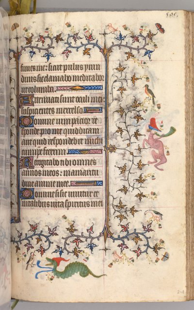 Timer for Karl den adelige, konge av Navarra 1361-1425: fol. 247r, tekst, ca. 1405. av Master of the Brussels Initials and Associates