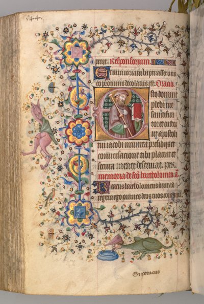 Timer for Karl den adelige, konge av Navarra 1361-1425: fol. 266v, St. James, ca. 1405. av Master of the Brussels Initials and Associates