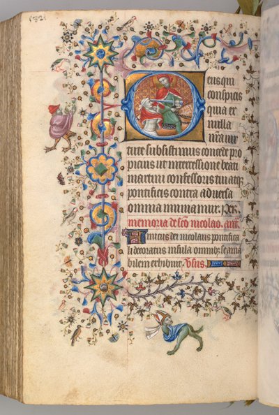 Timer for Karl den adelige, konge av Navarra 1361-1425, fol. 285v, St. Martin, ca. 1405. av Master of the Brussels Initials and Associates