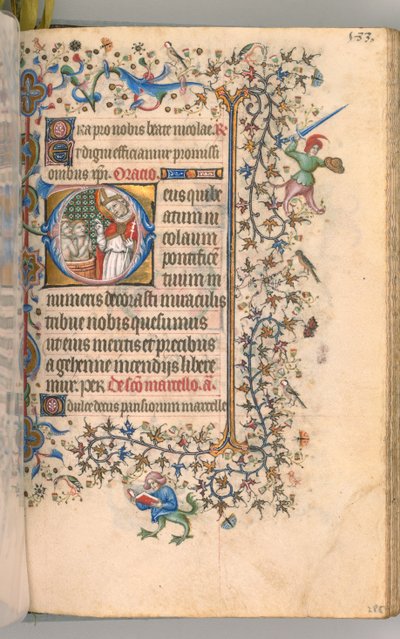 Timer for Karl den adelige, konge av Navarra 1361-1425, fol. 2865r, St. Nicholas, ca. 1405. av Master of the Brussels Initials and Associates