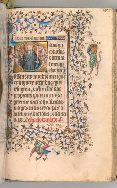 Timer for Karl den adelige, konge av Navarra 1361-1425, fol. 288r, St. Anthony, ca. 1405. av Master of the Brussels Initials and Associates